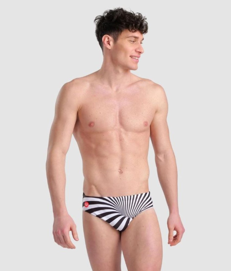 Mens Arena | Arena Men'S Allover Brief Swimsuit-Crazy Spiral