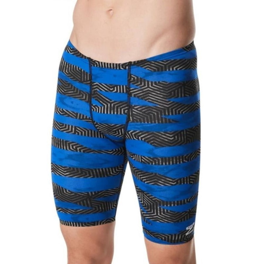 Mens Speedo | Speedo Men'S Contort Stripes Jammer-Blue