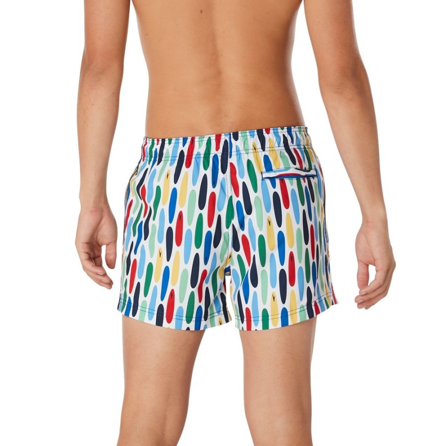 Mens Speedo | Speedo Men'S Print Redondo Edge Volley 14"-Azure Blue