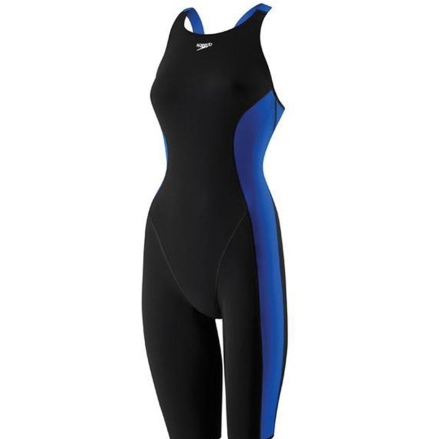 Womens Speedo | Speedo Power Plus Youth Kneeskin-Black/Blue