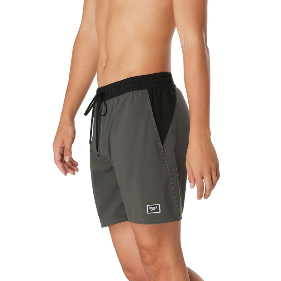 Mens Speedo | Speedo Solid Seaside Volley 17" Swim Shorts-Charcoal