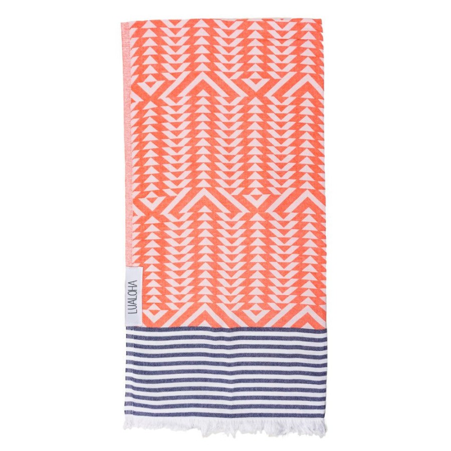 Gear Lualoha | Lualoha Luxury Vibe Towel-Coral & Navy