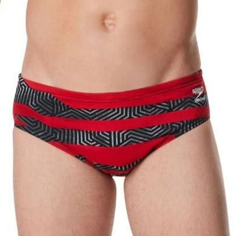 Mens Speedo | Speedo Men'S Brief Contort Stripes-Red