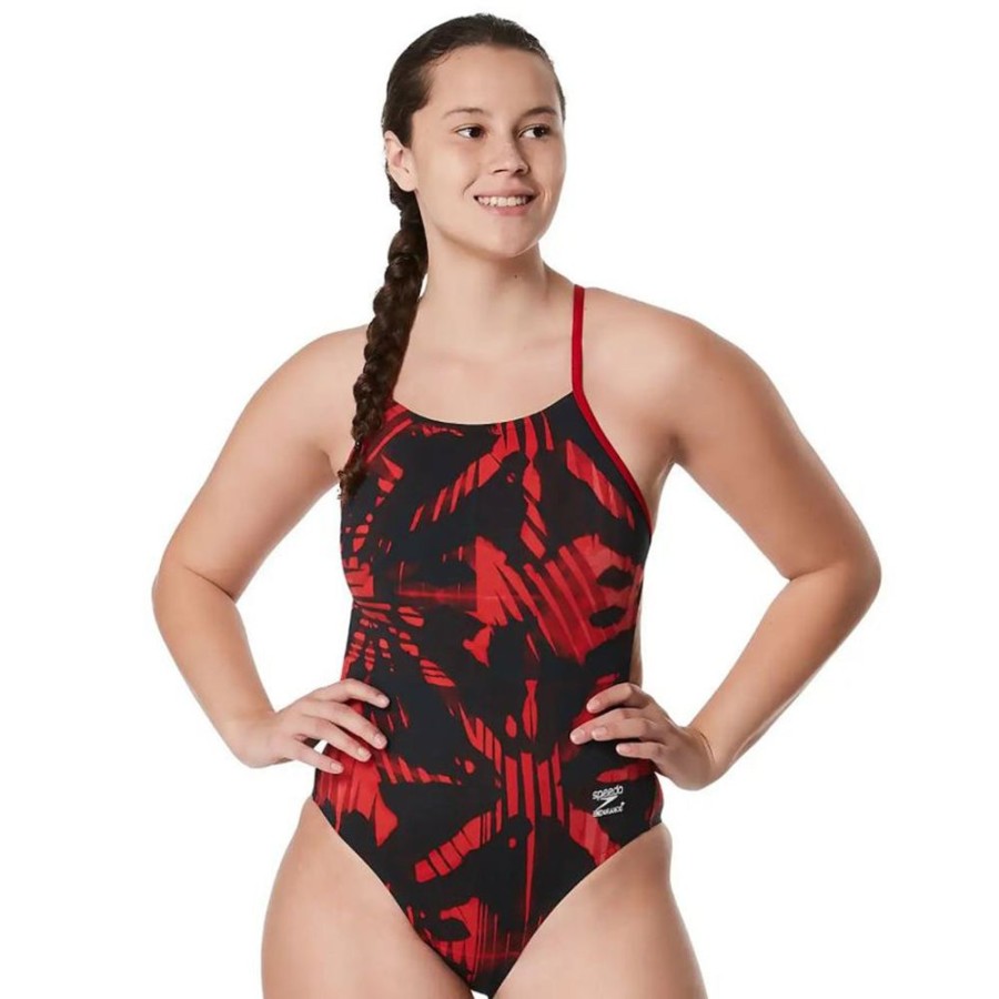 Womens Speedo | Speedo Reflected One Back-Red