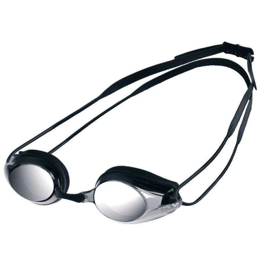 Gear Arena Adult Training Goggles | Arena Tracks Mirrored-Black/ Smoke Silver/ Black