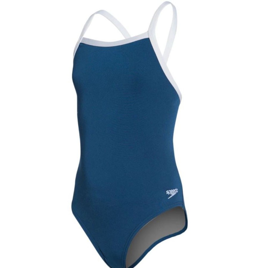 Womens Speedo | Speedo Endurance+ Youth Flyback-Navy/ White