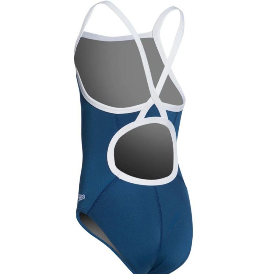 Womens Speedo | Speedo Endurance+ Youth Flyback-Navy/ White