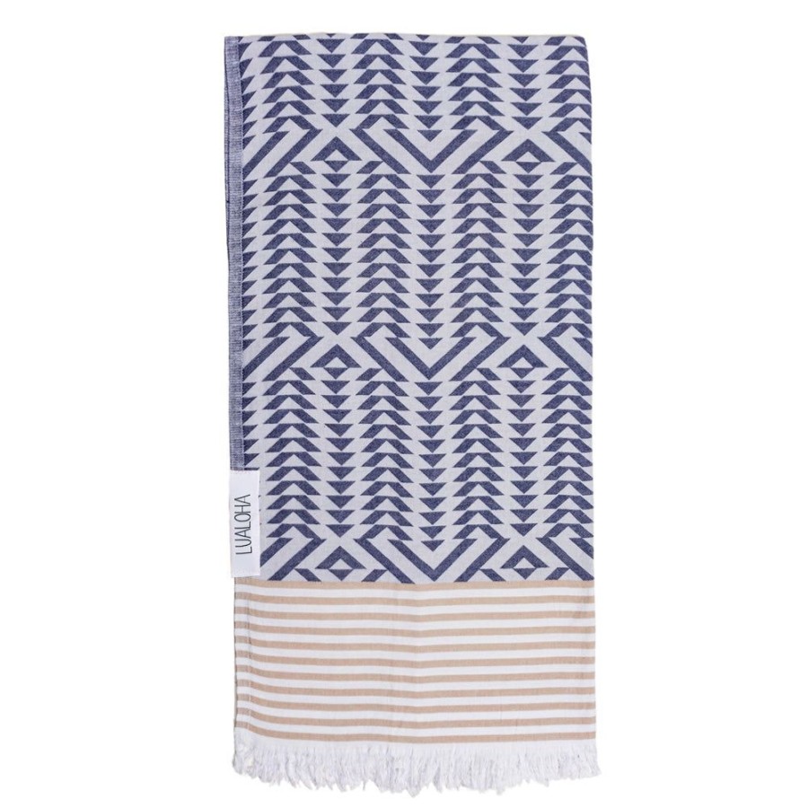 Gear Lualoha | Lualoha Luxury Vibe Towel-Navy & Sand