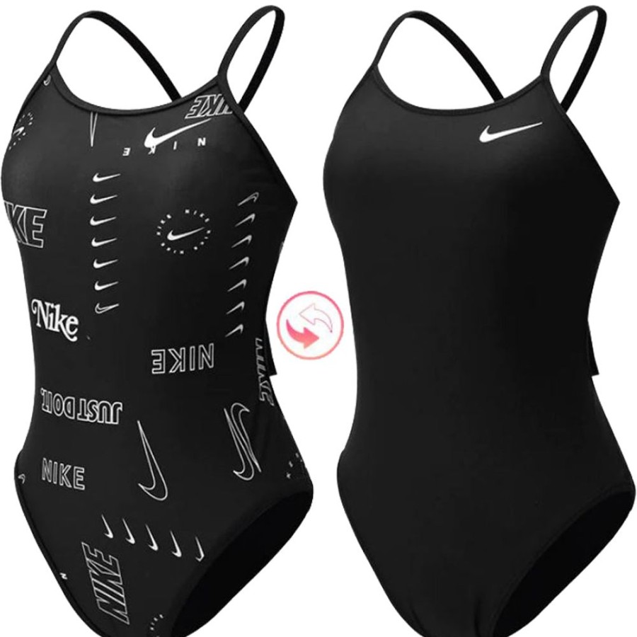 Womens Nike | Nike Reversible Tie Back-Black Logo