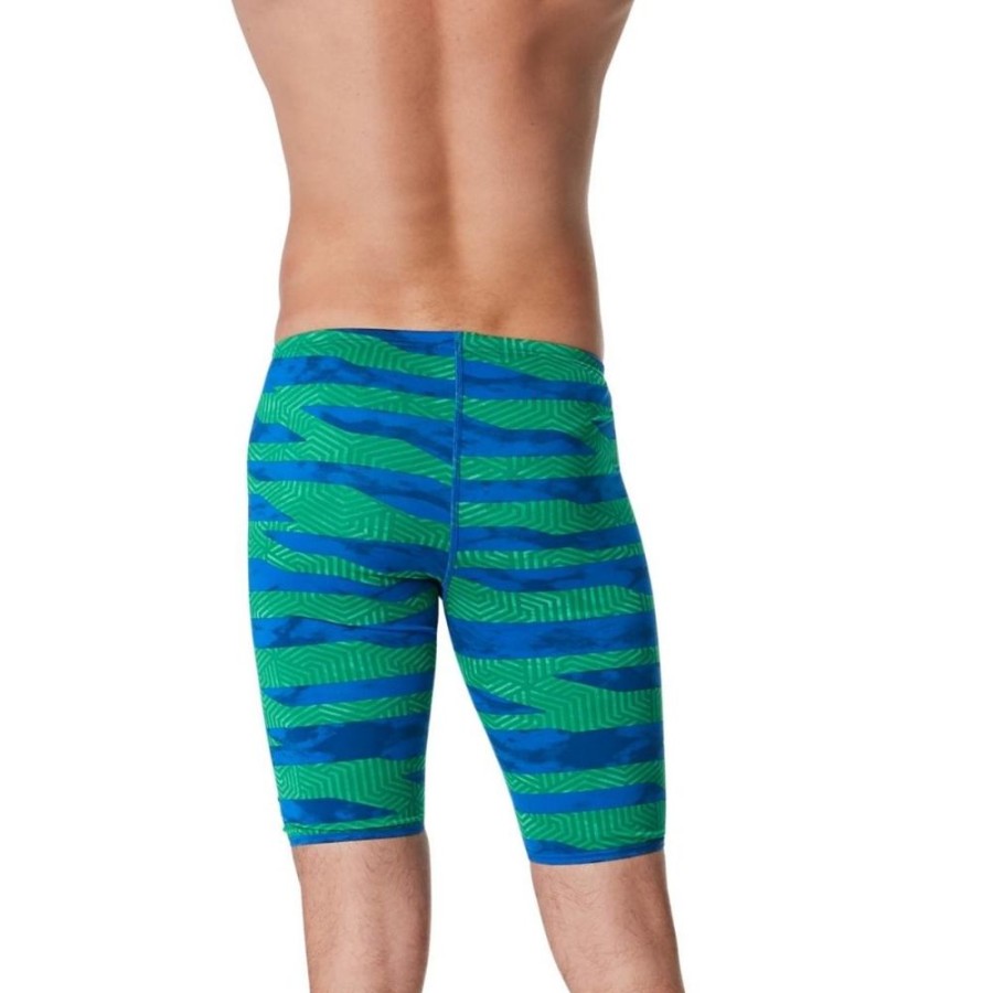 Mens Speedo | Speedo Men'S Contort Stripes Jammer-Blue Green