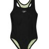 Womens Speedo | Speedo Girl'S Solid Racerback One Piece-Black