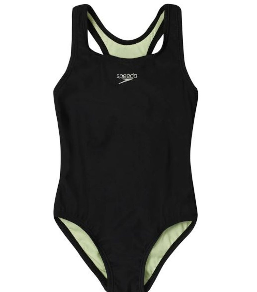 Womens Speedo | Speedo Girl'S Solid Racerback One Piece-Black