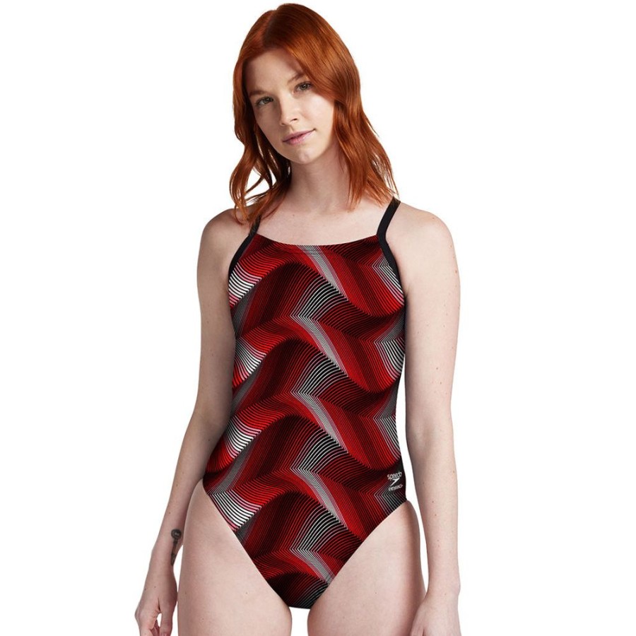 Womens Speedo | Speedo Precision Crossback-Red