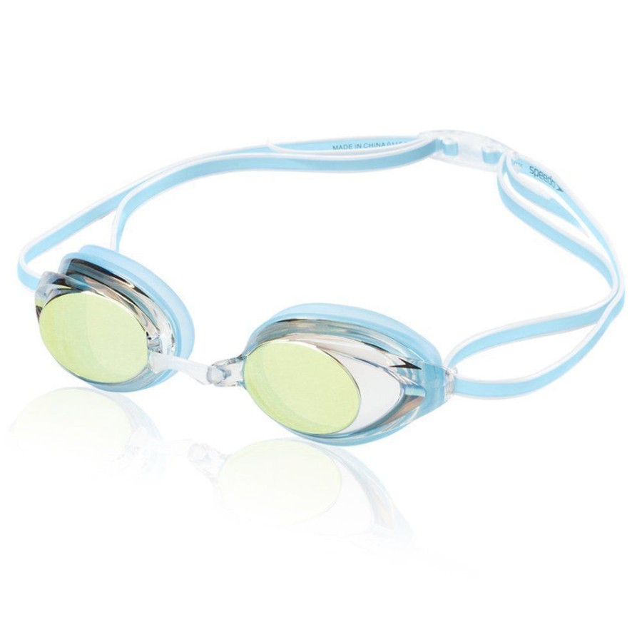 Gear Speedo Adult Training Goggles | Speedo Women'S Vanquisher Goggle-Blue/Clear Mirrored