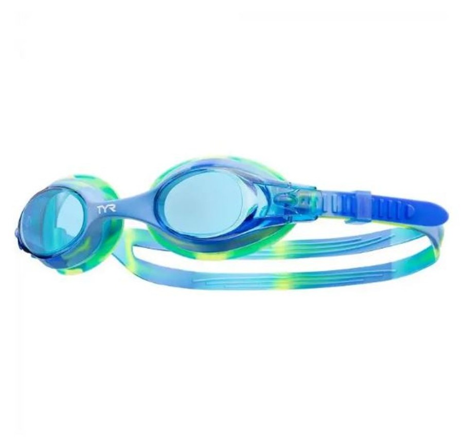 Gear TYR Junior Training Goggles | Tyr Swimple Jr Tie Dye- Blue/ Green