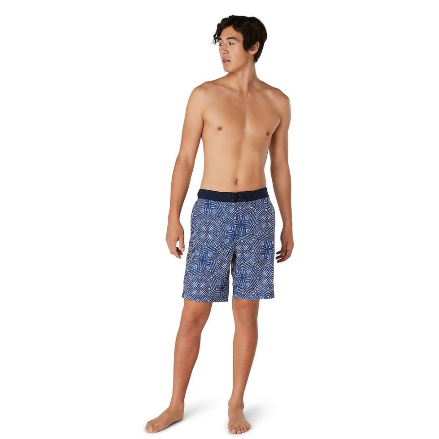 Mens Speedo | Speedo Men'S Print Bondi Boardshort 20"-Geometric Navy