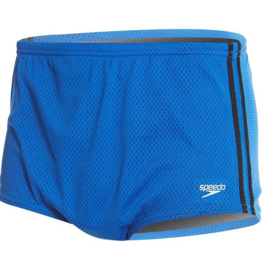 Mens Speedo | Speedo Men'S Poly Mesh Square Leg-Blue